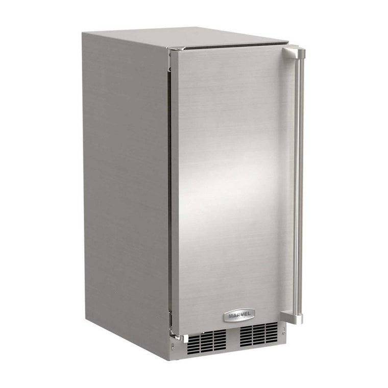 Marvel 15-Inch 39Lb. Outdoor Rated Clear Ice Machine With Gravity Drain and Solid Stainless Steel Door (Reversible Hinge) - MOCL215SS01B