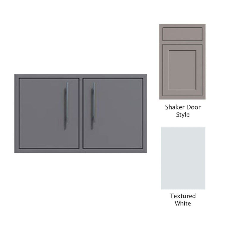 Canyon Series Shaker Style 36"w by 18"h Under-Grill Double Door Enclosure In Textured White - CAN010-F01-Shaker-TexturedWhite