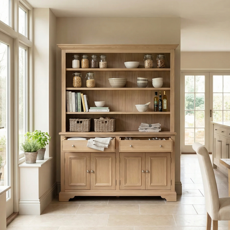 Amberley 5ft Grand Open Dresser in Light Oak